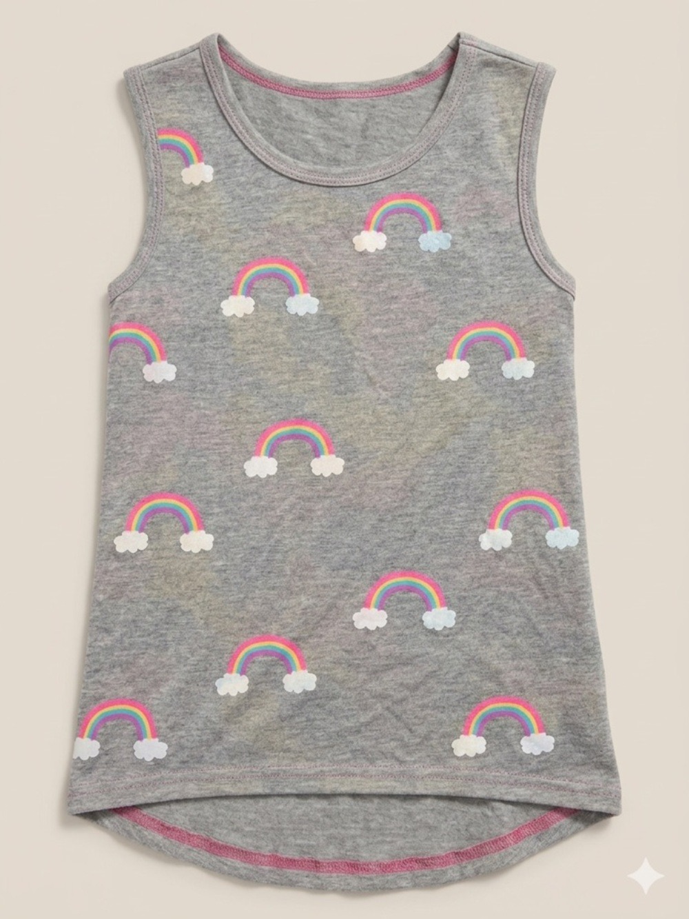 Appaman Grey Tank Top with Multi-Color Rainbow Print